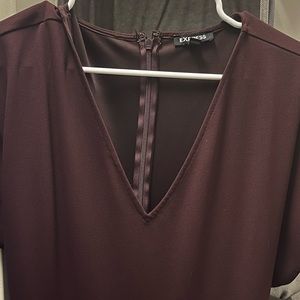 Maroon Express Jumpsuit with Tie Waist - XL